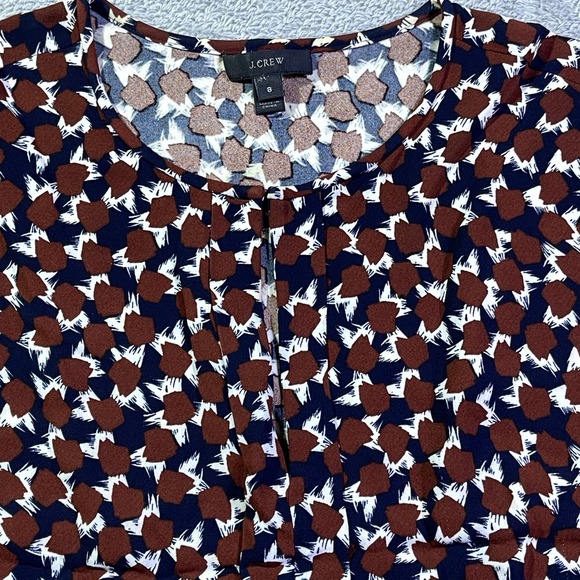 J. Crew Tops - J Crew Sleeveless Pleated‎ Front Geometric Print Top Size 8